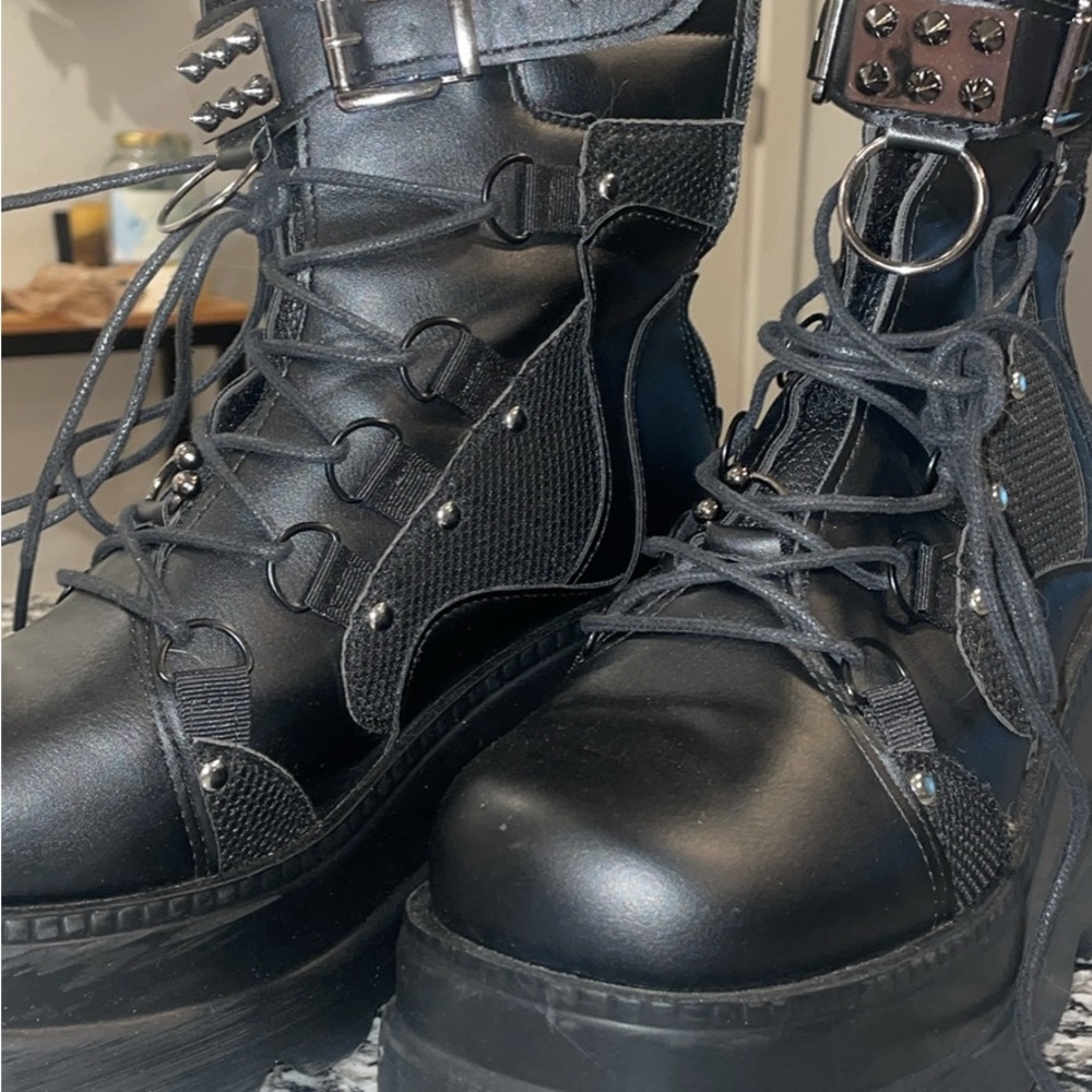 Dolls Kill Black Platform Boots